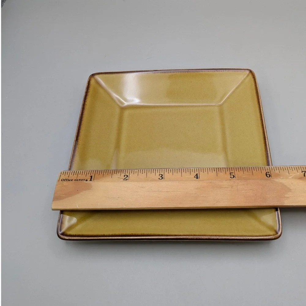 Pottery Barn Asian Squares 4 Dish Set Gold Yellow - 6